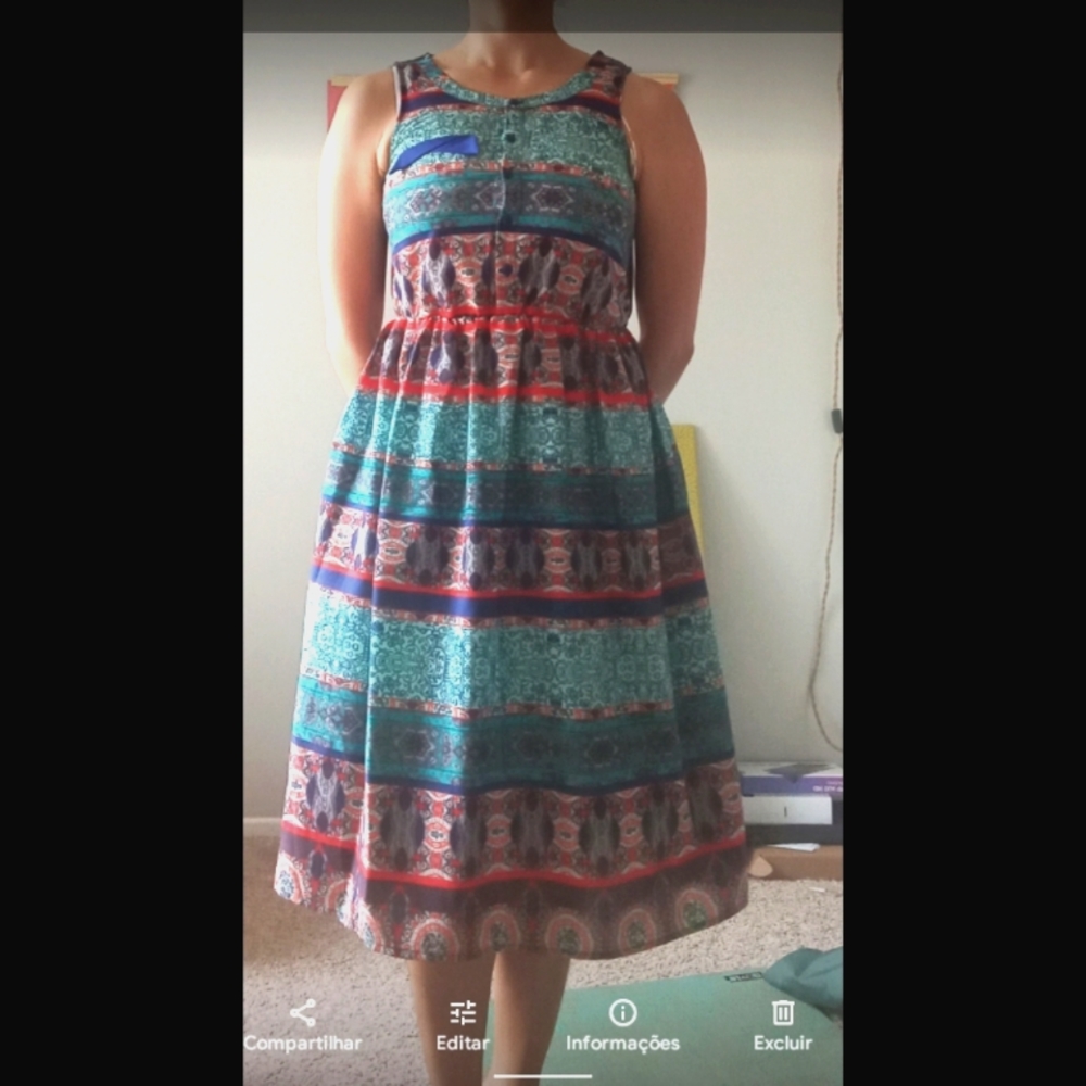 Blue red summer dress